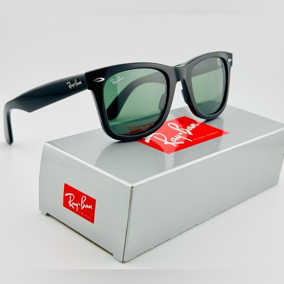 Ray-Ban Sunglasses RB2140 Wayfarer Classic UNISEX! Acetate black Green Lenses - Picture 10 of 13